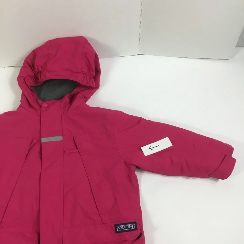 Lands End kids Coat Pink Size S zip up ‎ snap